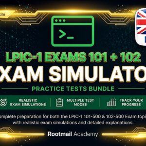 LPIC-1 English exam simulator practice tests bundle graphic