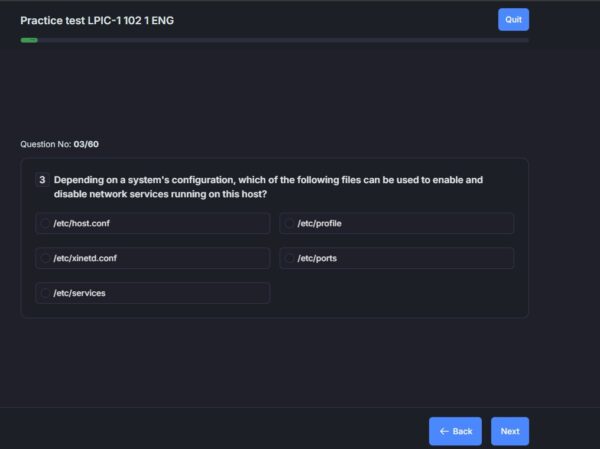 Quiz explaination ENG LPIC-1 practice test question about network service configuration
