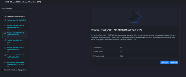 Pagina quiz LPIC-1 1011B Half Fast Test