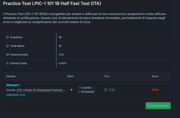 REiepilogo quiz ita Linux Essentials Exam 010-160 Premium Simulations and Practice Tests (ENG)